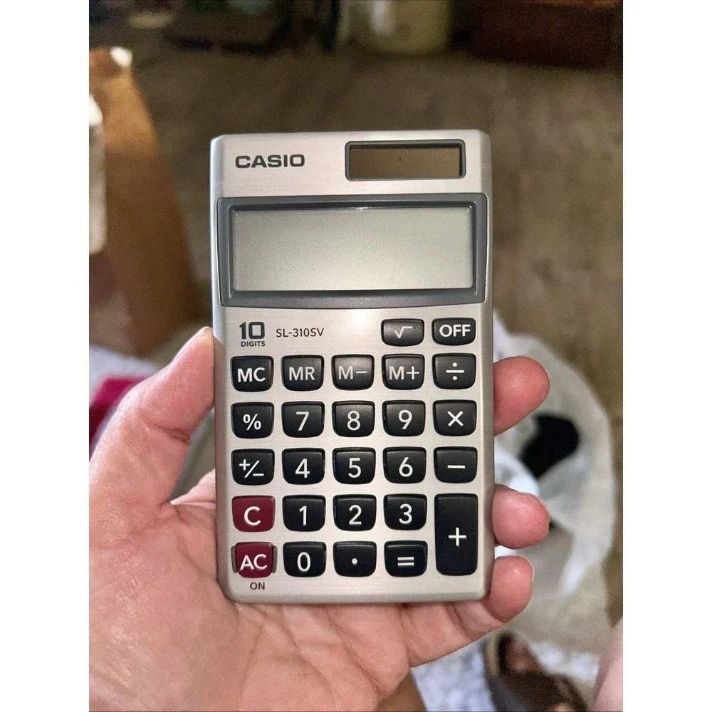 Casio SL-300SV 8-Digit Wallet Style Pocket Calculator Silver Solar